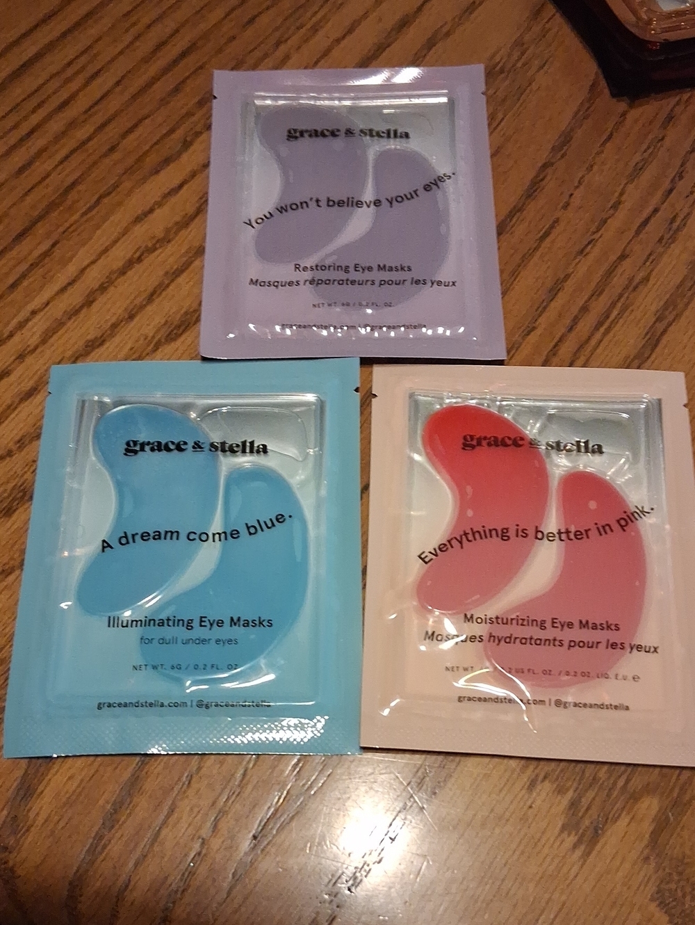 grace & stella Blue and Pink Eye Masks Set